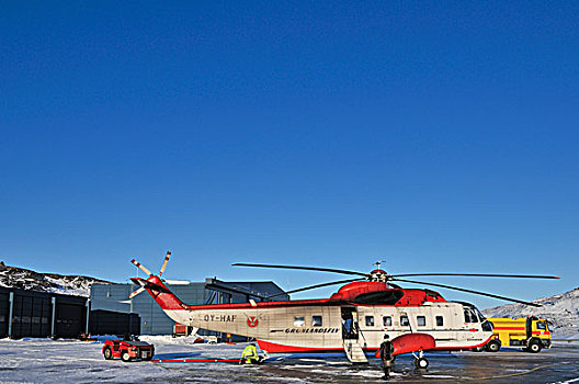 直升飞机,伊路利萨特,机场,格陵兰,北极,北美