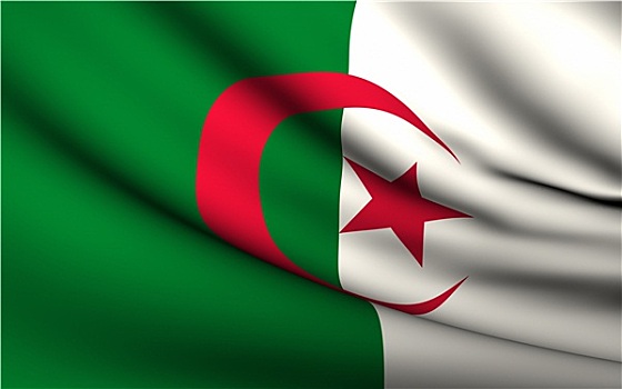 飞,旗帜,阿尔及利亚,国家,收集
