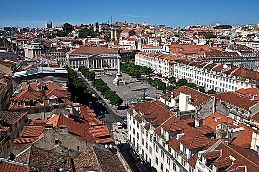 罗斯奥广场,国家剧院,区域,里斯本,葡萄牙,欧洲