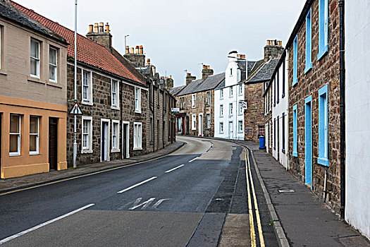 安静,街道,排列,住宅,建筑,苏格兰