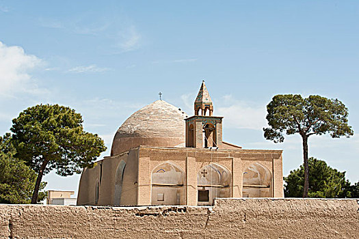 亚美尼亚宗徒教会,圆顶,钟楼,教堂,亚美尼亚,区域,新,伊斯法罕,伊朗,亚洲