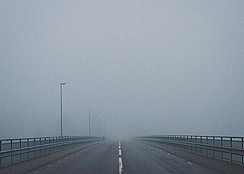 道路,桥,天空,雾状,天气