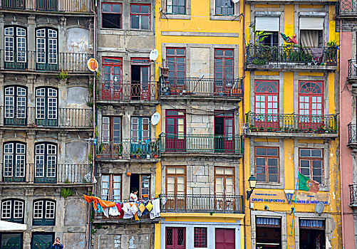 彩色,房子,杜罗河,欧洲,地区,门,波尔图,葡萄牙
