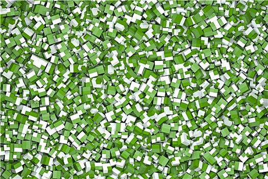 立方体,绿色,白色