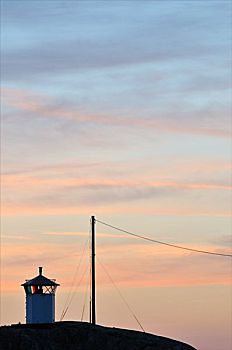 灯塔,日落,瑞典