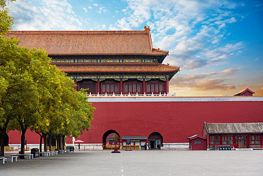 北京故宫博物院旅游风光局部摄影图