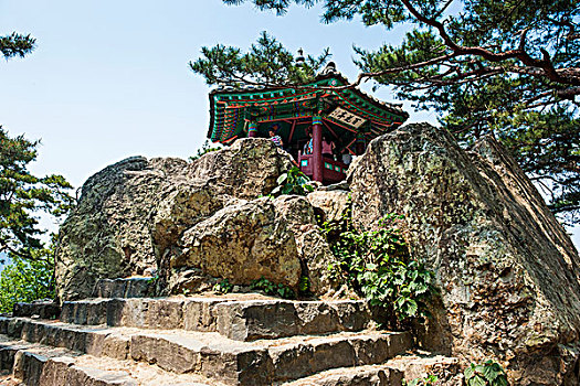 庙宇,山,要塞,公园,韩国