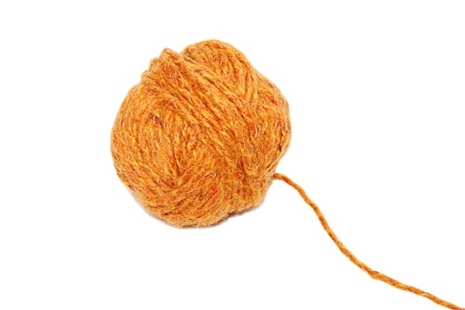 球,橙色,毛织品