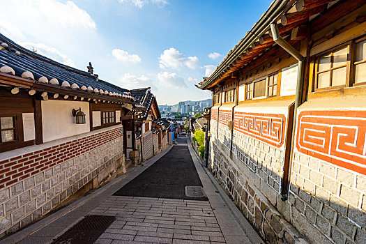 韩国首尔北村韩屋村风光