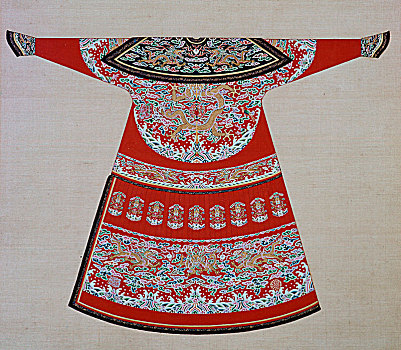 设计,刺绣,长袍,中国人,帝王,19世纪,艺术家,未知