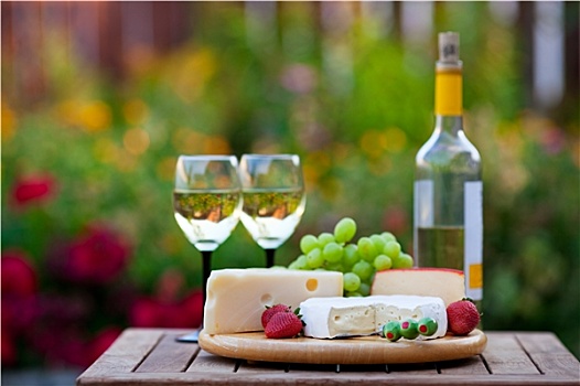葡萄酒,奶酪,花园派对