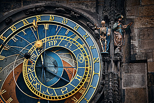 天文钟,特写,老城广场,布拉格,捷克共和国