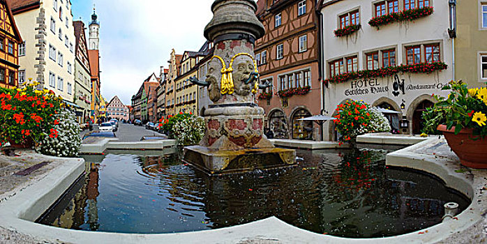 城镇,罗腾堡,中世纪城市,中心