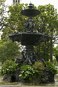 海王星喷泉,广场,维多利亚,瓦尔帕莱索,智利