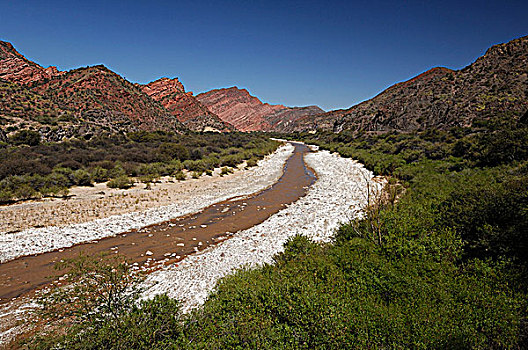 阿根廷,地区,山谷,河,白色