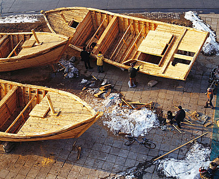 北戴河造木船