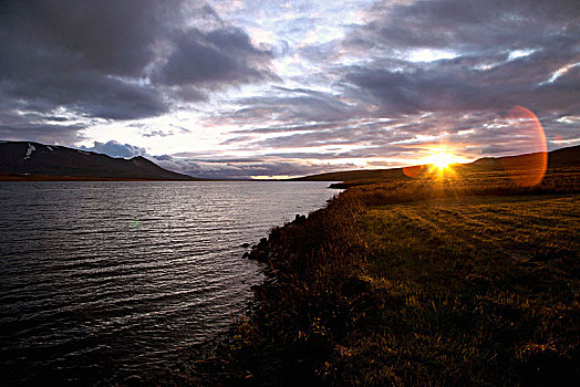 山,湖,冰岛,风景