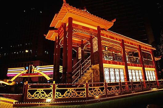香港,岛屿,电灯,展示,霓虹