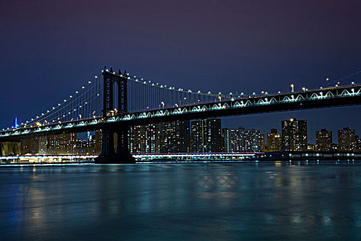 风景,曼哈顿,曼哈顿大桥,布鲁克林,日落