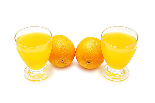 橘子,橙汁,隔绝,白色背景