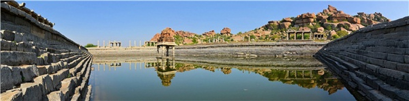 古老,水池,印度