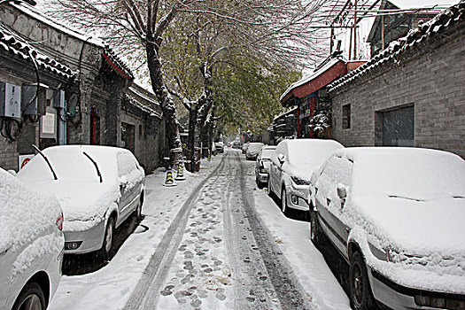 北京胡同雪景