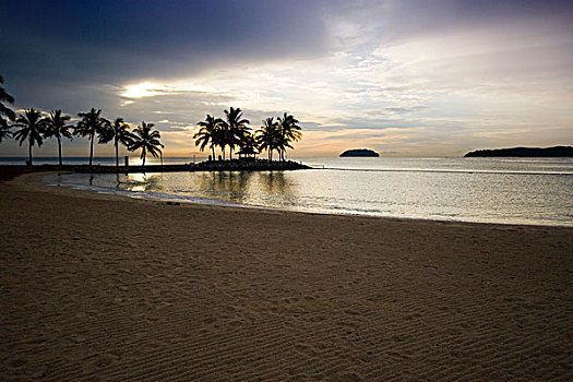 海滩,哥达基纳巴卢,马来西亚