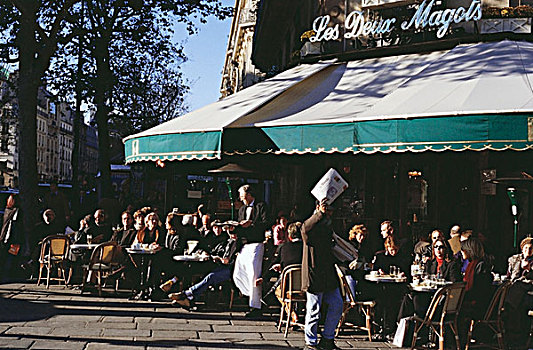 人,露天咖啡馆,巴黎,法兰西岛,法国