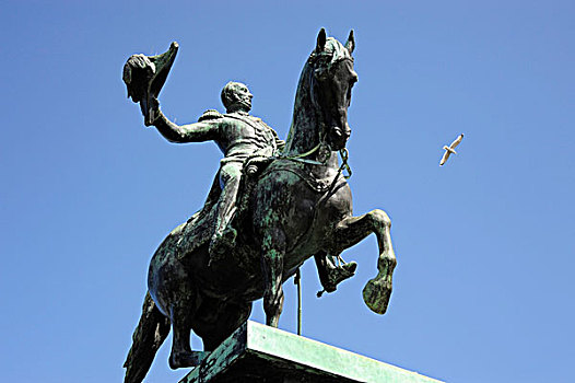 骑马雕像,国王,威廉二世,海牙,荷兰,比荷卢三国,欧洲