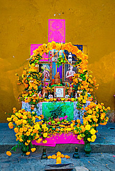 鲜艳,神祠,纪念,一个,墨西哥,亡灵节