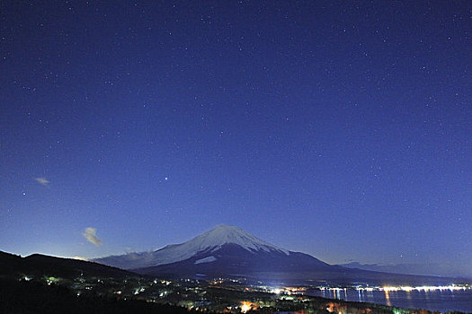 星空,山,富士山