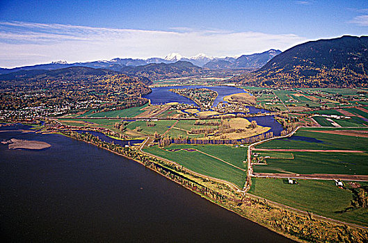 俯视,湖,山谷,不列颠哥伦比亚省,加拿大
