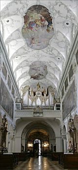 本笃会修道院,圣彼得,内景,天花板,壁画,萨尔茨堡,奥地利