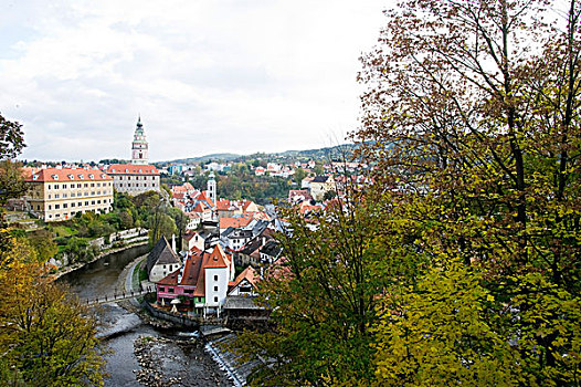 捷克克鲁娒洛夫老城,krumlov,伏尔塔瓦河