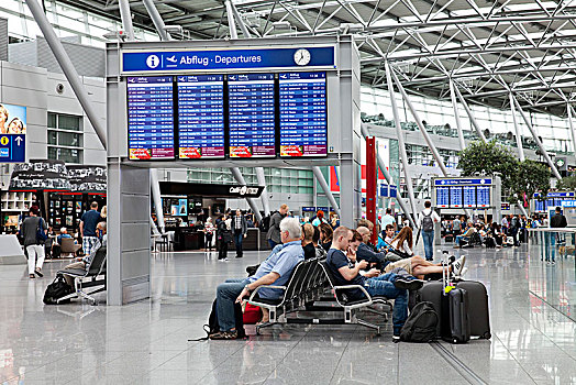 人,航站楼,杜塞尔多夫,国际机场,北莱茵威斯特伐利亚,德国,欧洲