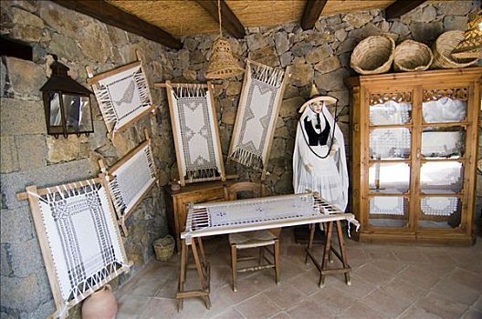 刺绣,富埃特文图拉岛,加纳利群岛,西班牙