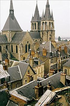 俯拍,城镇,布卢瓦,法国