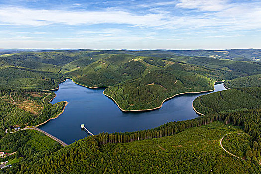 坝,水库,北莱茵威斯特伐利亚,德国,欧洲