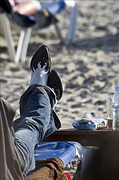 男人,牛仔靴,海滩,伊比沙岛,巴利阿里群岛,西班牙