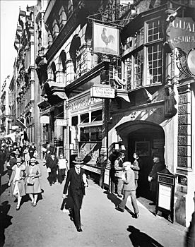 老,公鸡,酒馆,舰队街,伦敦,早,20世纪20年代,艺术家,未知
