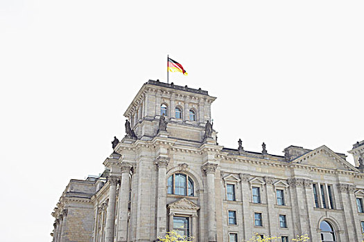 仰视,德国国旗,柏林,德国