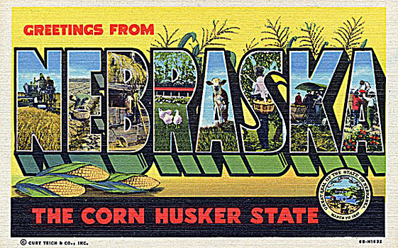 内布拉斯加州,玉米,明信片