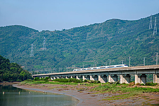 高速铁路穿过福建宁德市霞浦县