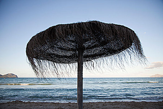 编织物,稻草,海滩伞
