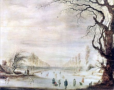 冬季风景,冰,艺术家