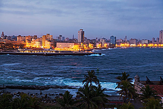 风景,港口,马雷贡,哈瓦那,古巴