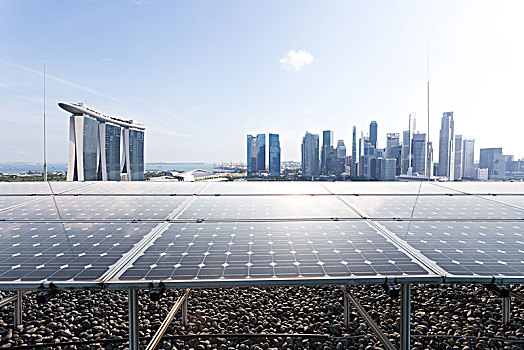 太阳能电池板,城市,新加坡