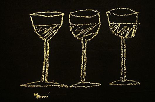 三个,玻璃杯,特兰迪诺,意大利