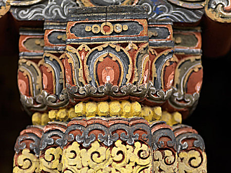 特写,柱子,山谷,布姆唐,地区,不丹