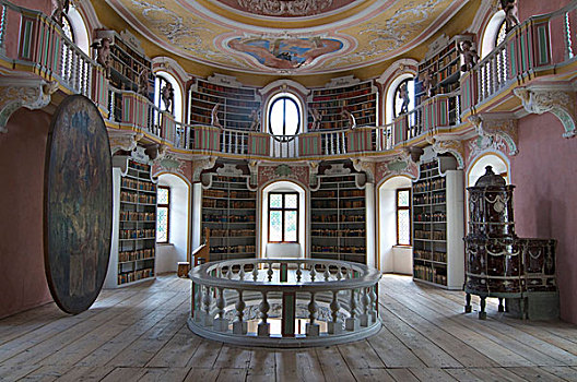 老,图书馆,教堂,巴伐利亚,德国,欧洲